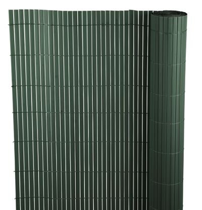 Umelý bambusový plot PVC, 2000 mm, L-3 m, zelený, 1300g/m2, UV