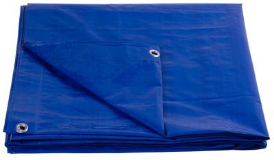 Nepremokavá krycia plachta Tarpaulin Standard 6x8, zakrývacia, 80 g/m2, modrá, s okami