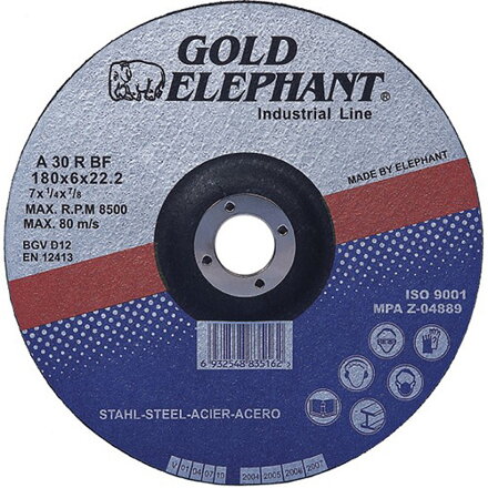 Brúsny kotúč na kov Gold Elephant 27A T27 150x6,0x22,2 mm, oceľ