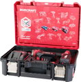 Set Worcraft XCUBE003 Toolbox, brúska 125mm,  2x 4.0 Ah akumulátor, 1x nabíjačka, uhlová