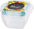 Dózy na potraviny MagicHome Lunchbox, 0,6 lit, sada 3 ks, štvorcová, Clip, 4, náradie