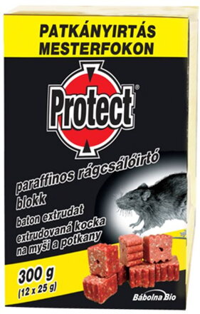 Návnada PROTECT, extrudovaná kocka, na myši a potkany, 300 g, (12ks x 25 g)