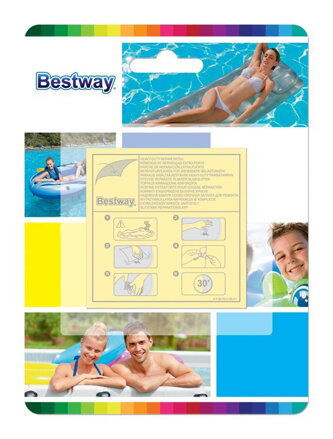 Sada Bestway® 62068, 65x65 mm, na opravu bazéna a nafukovačiek, 10 ks