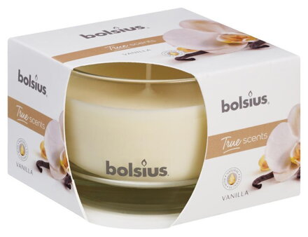 Vonná sviečka bolsius Jar True Scents 63/90 mm, vanilka