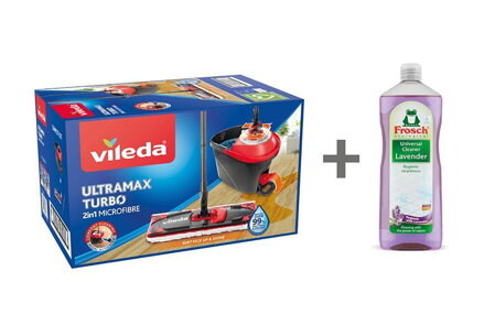 Súprava upratovacia Vileda Ultramax TURBO mop + vedro + FROSCH zadarmo